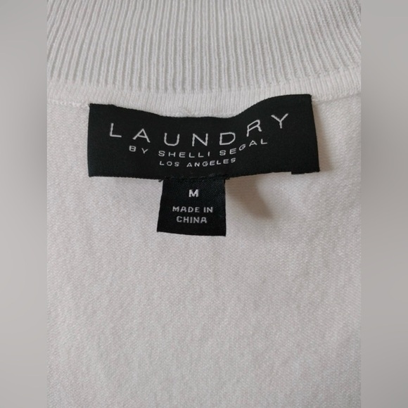 Laundry by Shelli Segal Striped Sleeveless Tie Neck Sweater Top Medium - Picture 11 of 12